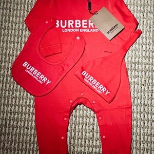 Burberry Red Baby Outfit Set